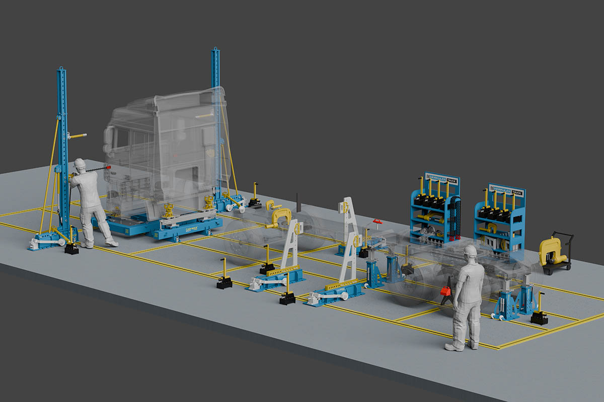 Pojazd Herkules Truck Hybrid™ podczas obsługi serwisowej w jednym z serwisów Volvo Polska